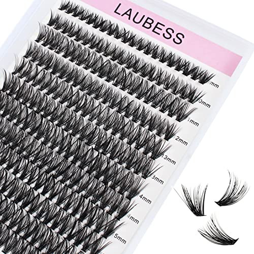Cluster Lashes 240pcs 40D DIY Eyelash Extension D Curl Long Individual Lashes Mixed Tray Faux Mink Lash Clusters Extensions 0.07 0.10 Black (40D-0.07D-9-16mm) | Amazon (US)