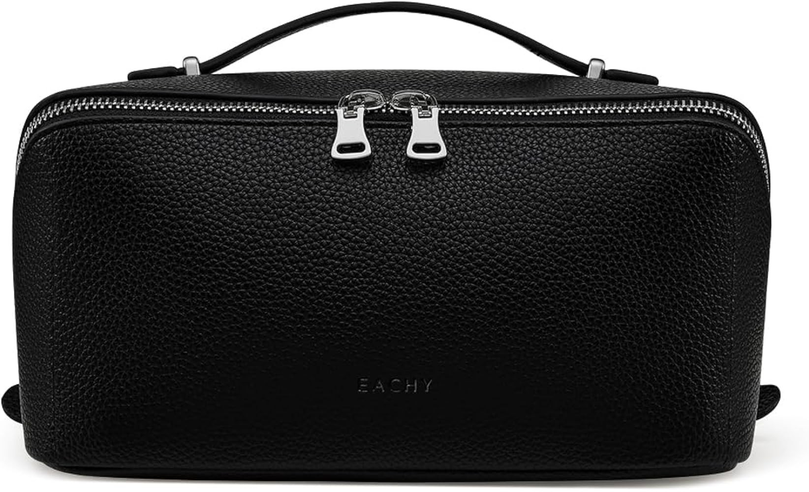 EACHY Travel Makeup Bag, Lychee Leather Large Capacity Cosmetic Bag for Women, Open Flat Toiletry... | Amazon (US)