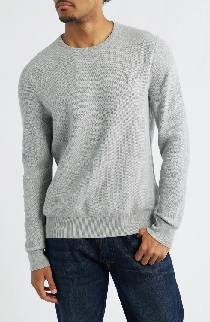 Textured Cotton Crewneck Sweater | Nordstrom