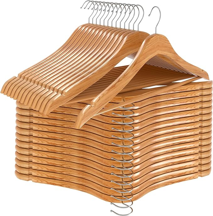 Utopia Home Premium Wooden Hangers 30 Pack - Durable & Slim Coat Hanger - Suit Hanger with 360-De... | Amazon (US)