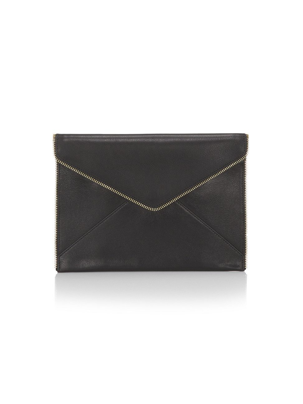 Women's Leo Leather Clutch-On-Chain - Black - Black | Saks Fifth Avenue