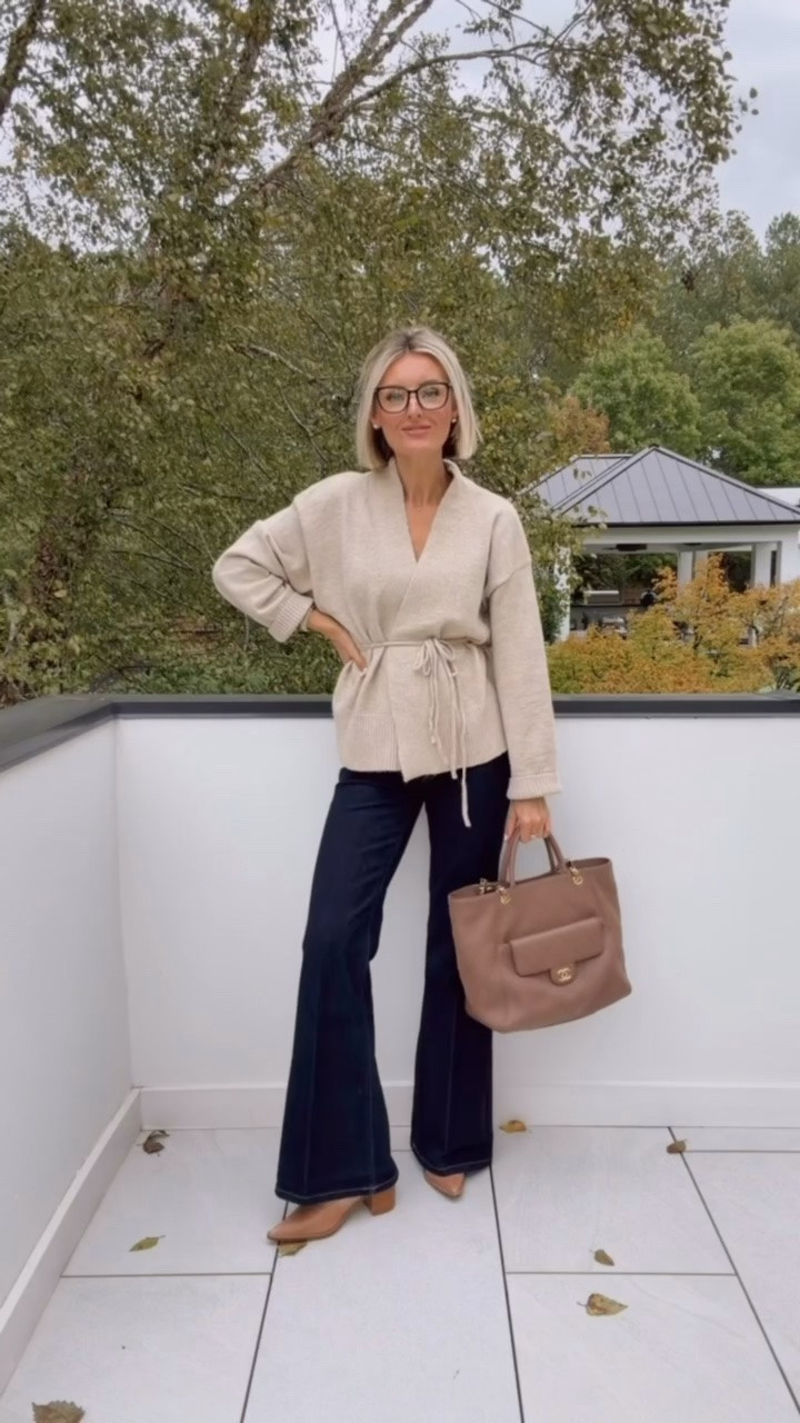A cardigan you can wear with jeans, skirts, or leggings?! Yes please! Love the tie around the waist! Wearing S/25

Loverly Grey, Amazon, Walmart, dark wash jeans, wide leg jeans, cardigan, fall staples, fall outfit inspo 

#LTKSeasonal #LTKootd