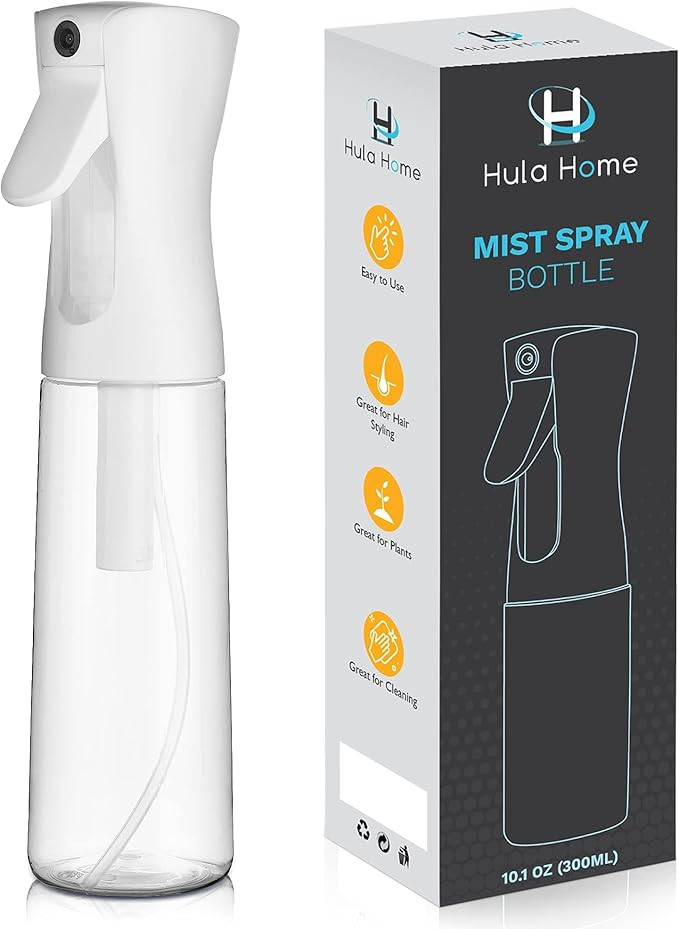 Hula Home Spray Bottle for Hair (10.1oz/300ml) - Continuous Empty Ultra Fine Plastic Water Mist S... | Amazon (US)