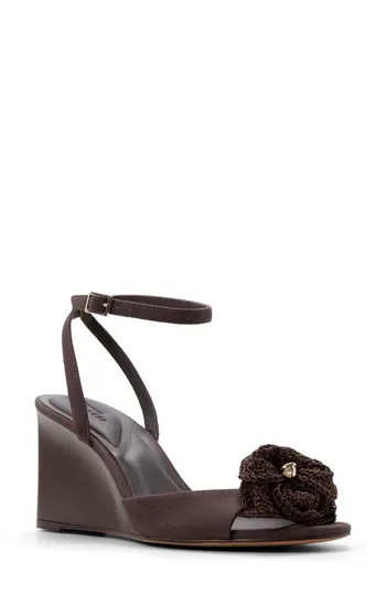 Ted Baker London Bridget Ankle Strap Wedge Sandal in Dark Brown at Nordstrom Rack, Size 9.5 | Nordstrom Rack
