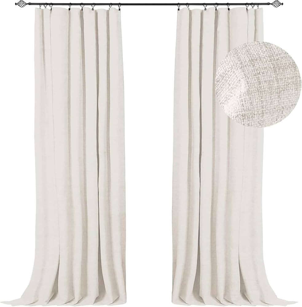 100% Blackout Shield Full Blackout Curtains for Bedroom 96 inch Length 2 Panels Set, Clip Rings/R... | Amazon (US)