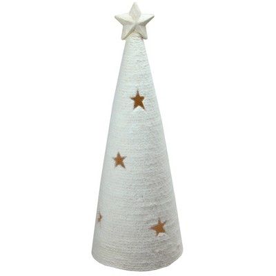 Northlight 25.5" White LED Lighted Tree with Star Cutout Christmas Tabletop Decor | Target