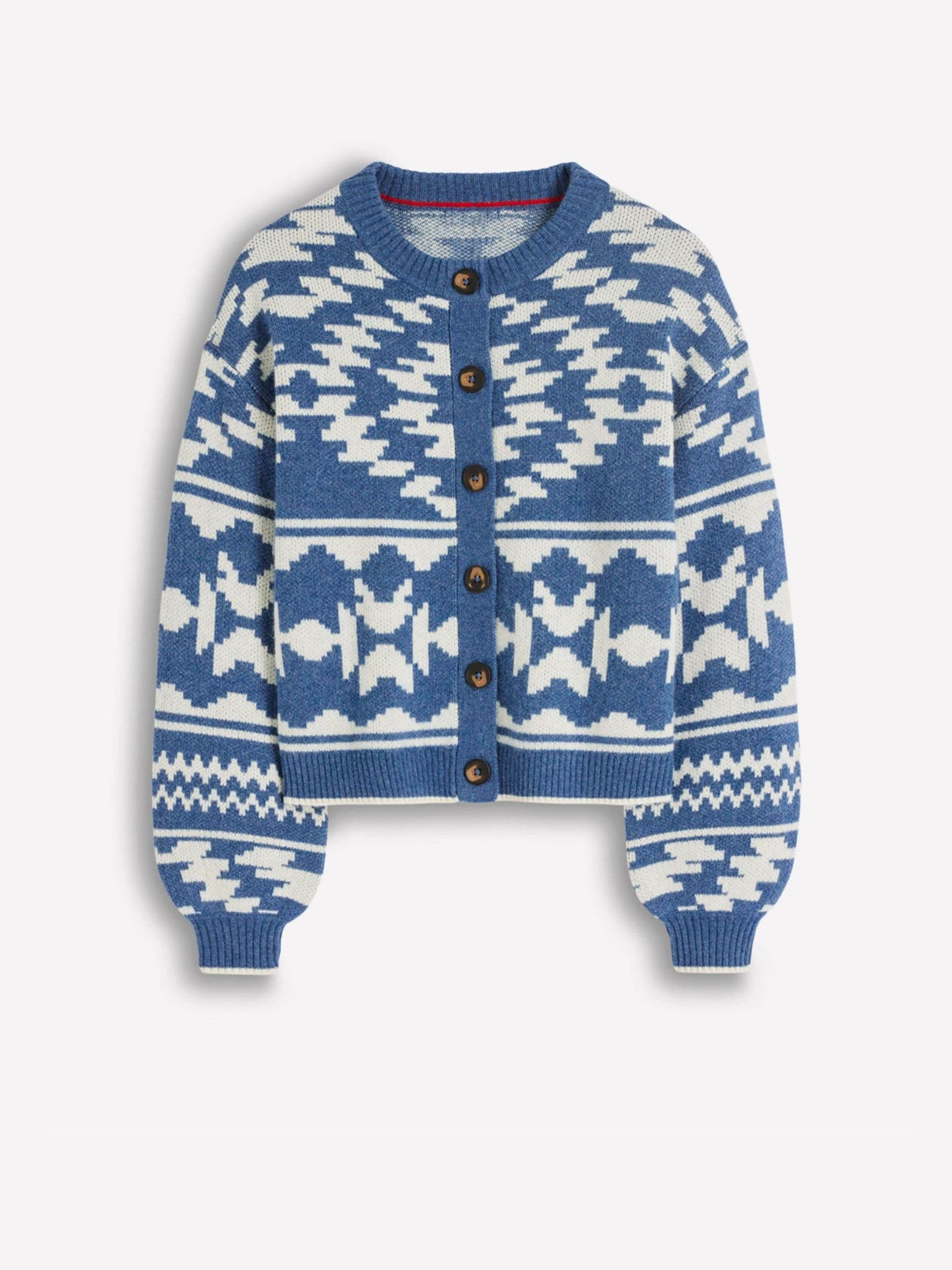 Boden Boden Blue Abi Jacquard Cardigan | Next US