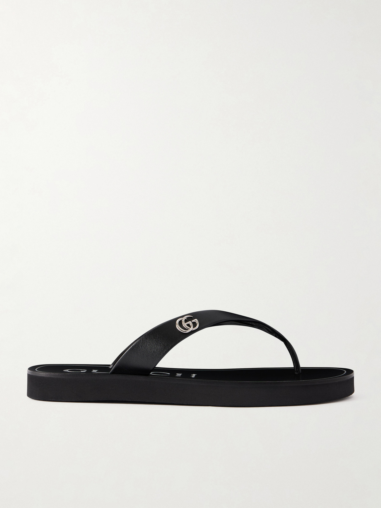 Gucci - Embellished Leather Sandals - Black | NET-A-PORTER (US)