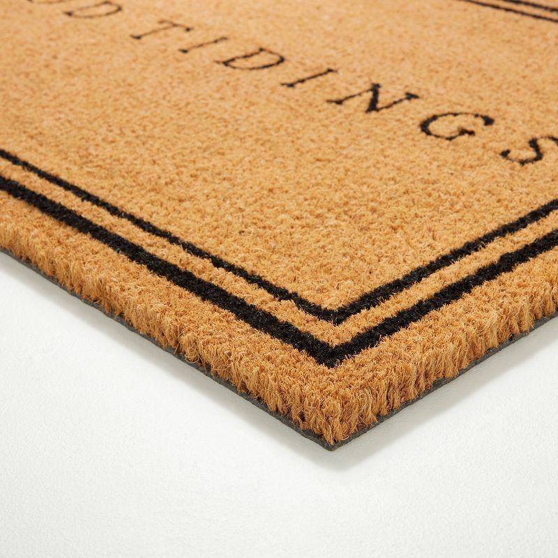 Good Tidings Bordered Rectangular Outdoor Doormat Black/Tan - Hearth & Hand™ with Magnolia | Target