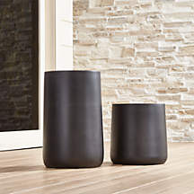 Saabira Charcoal 23.25" Tall Indoor/Outdoor Planter + Reviews | Crate & Barrel | Crate & Barrel
