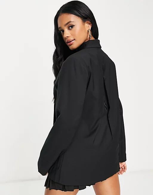 Reebok premium oversized blazer in black | ASOS (Global)
