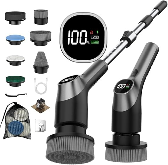 WKY-G3-Electric Spin Scrubber - Upgraded 10-in-1 IPX7 Waterproof Shower Cleaner Brush, Retractabl... | Amazon (US)