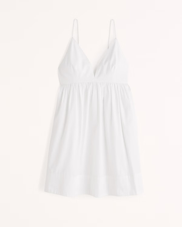 Women's V-Neck Babydoll Mini Dress | Women's New Arrivals | Abercrombie.com | Abercrombie & Fitch (US)