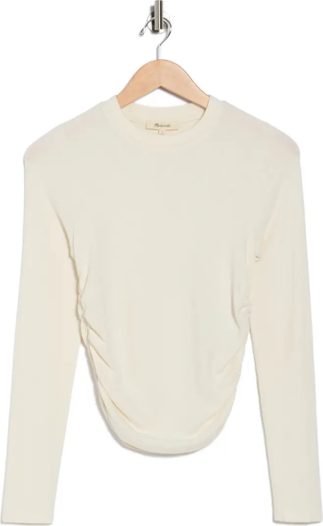 Madewell Long Sleeve Ruched Brushed Jersey Top | Nordstromrack | Nordstrom Rack