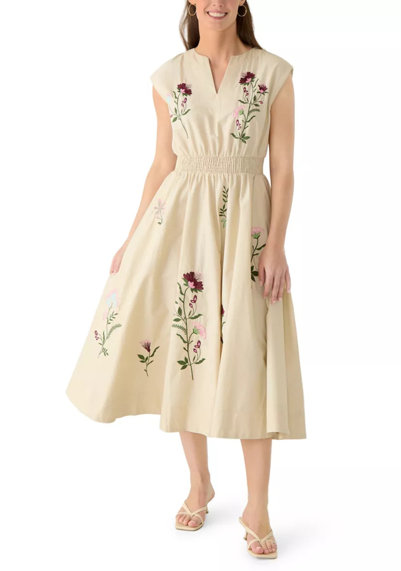 Women's Sleeveless Notch Neck Midi Dress | Belk