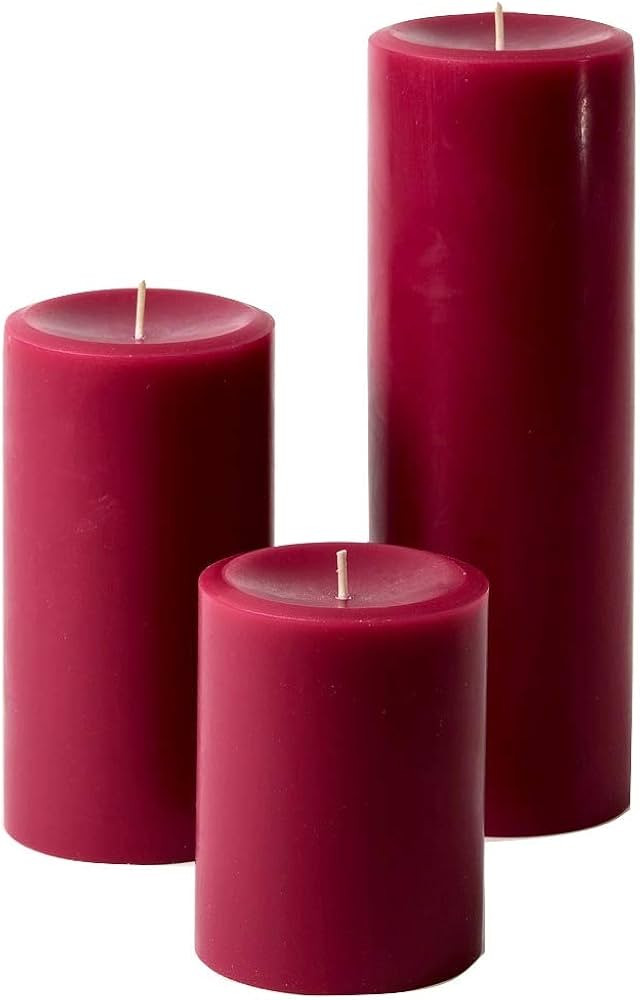 Mister Candle - Assorted Unscented Solid Color Pillar Candles (Set of 3) for Home Décor, Wedding... | Amazon (US)
