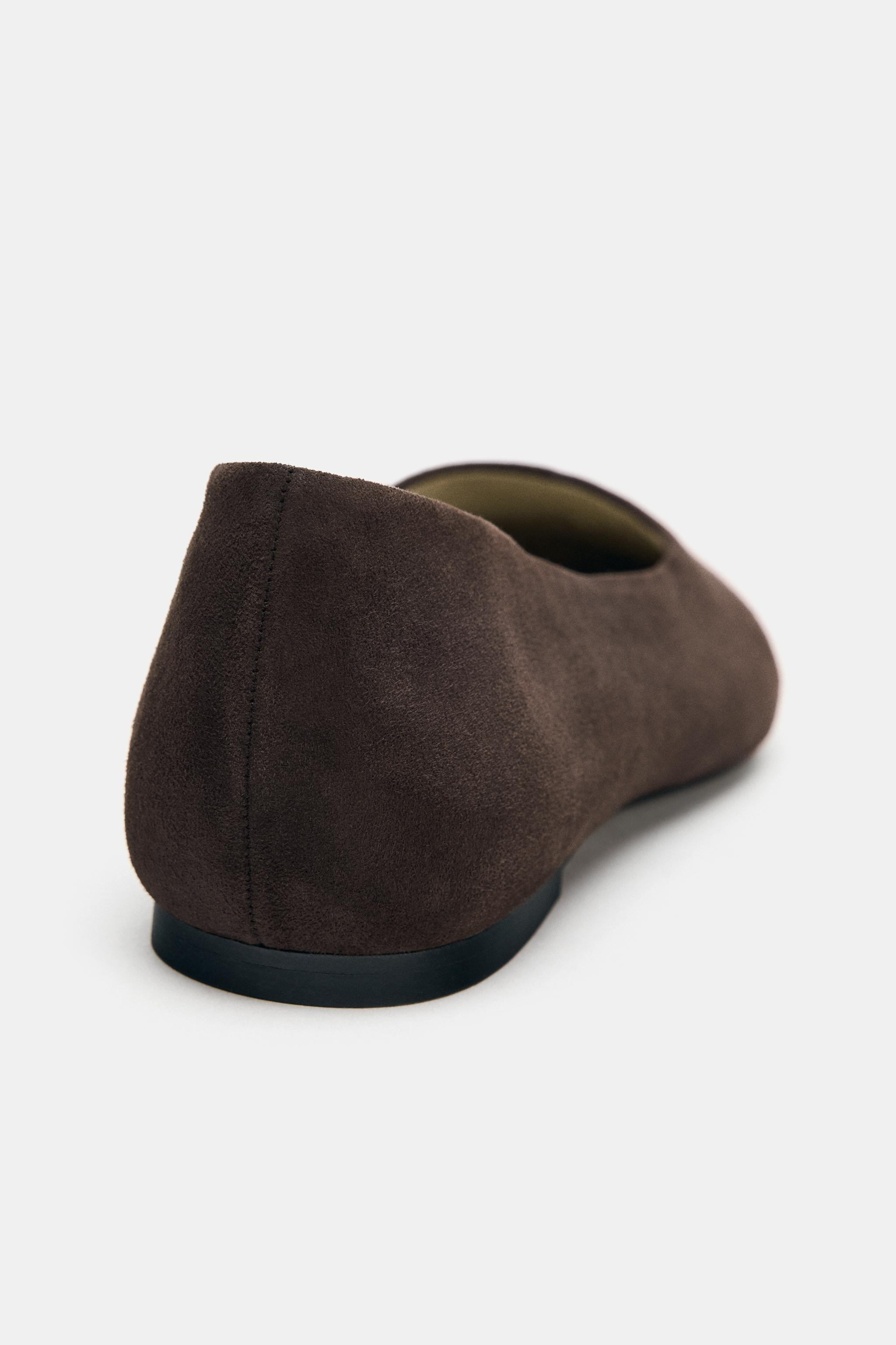 SUEDE POINTED BALLET FLATS | Zara US