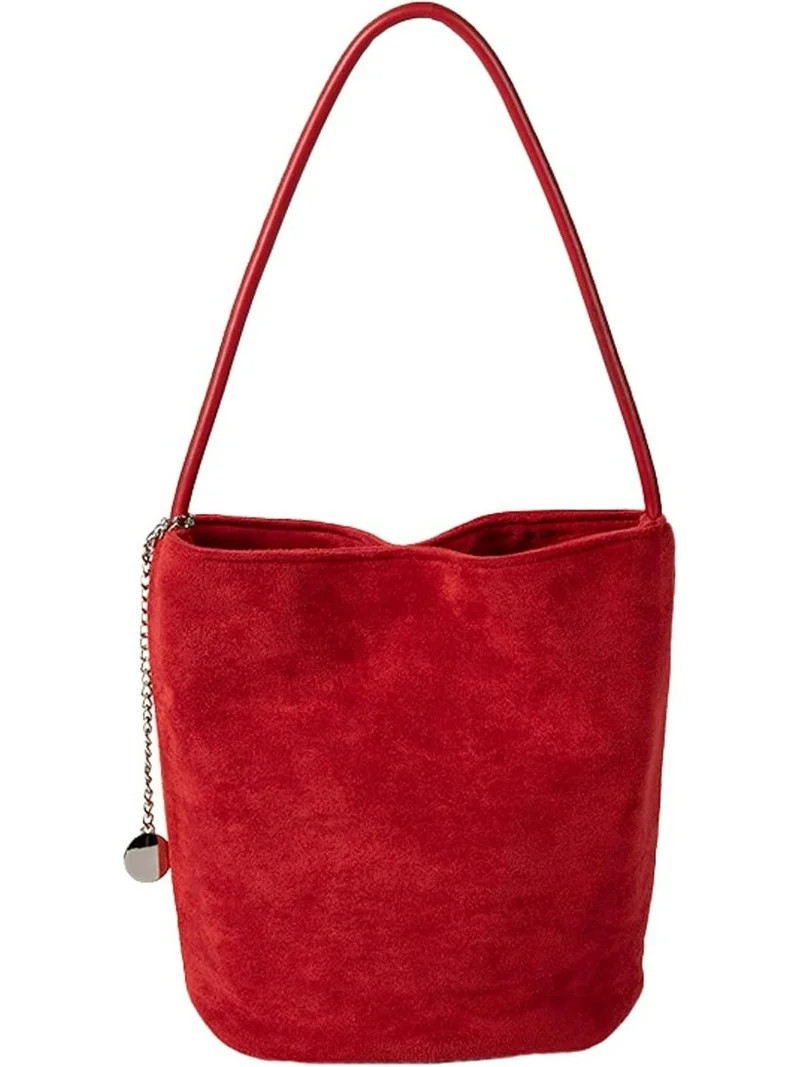 Small Suede Tote Shoulder Bags For Women Slouchy Satchel Womens Bucket Purses Retro Handbag Work ... | Walmart (US)