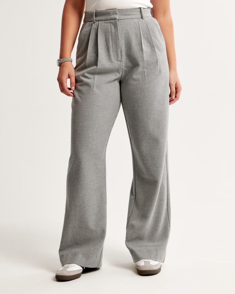 Women's Curve Love A&F Sloane Tailored Brushed Suiting Pant | Women's Bottoms | Abercrombie.com | Abercrombie & Fitch (US)