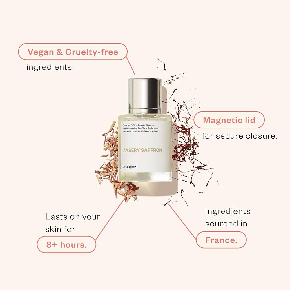 Dossier - Ambery Saffron - Eau de Parfum - Inspired by MFK's B.accarat R.ouge 5.40 - Vegan, Unise... | Amazon (US)