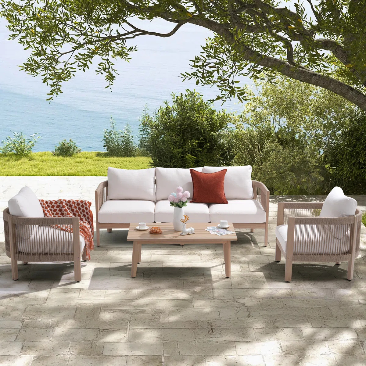 5 - Person Outdoor Seating Group With Cushions | Wayfair North America