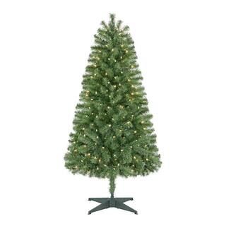 5 ft. Pre-Lit Woodtrail Fir Incandescent Artificial Christmas Tree | The Home Depot
