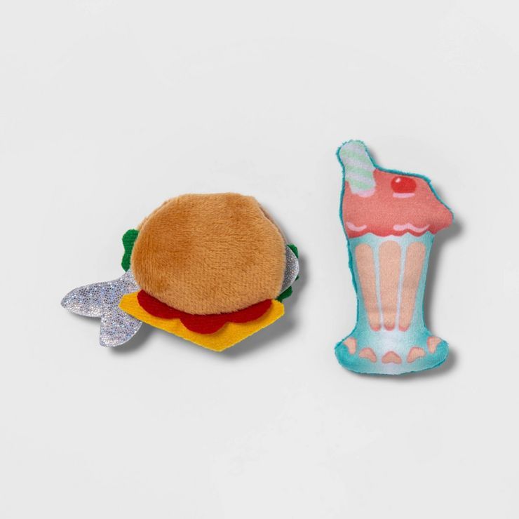 Match to Scratch Fish Burger and Milkshake Cat Toy - 2pk - Boots &#38; Barkley&#8482; | Target