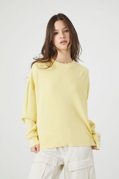 Waffle Knit Drop-Sleeve Top | Forever 21 (US)