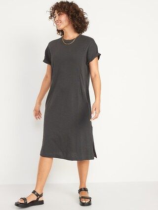 Maternity Short-Sleeve Nursing Midi T-Shirt Dress | Old Navy (US)