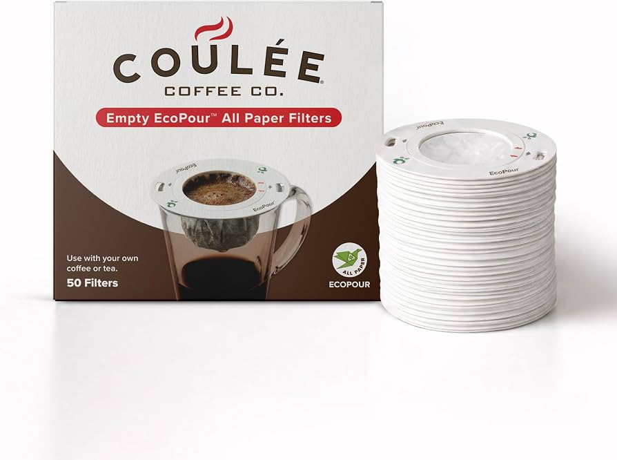 EcoPour All Paper Single-Serve Coffee Filters, Empty, 50 Pack | Amazon (US)