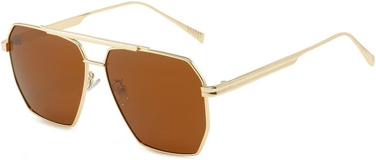 Retro Oversized Square Polarized Sunglasses for Women Men Classic Vintage Metal Frame Sun Glasses... | Amazon (US)
