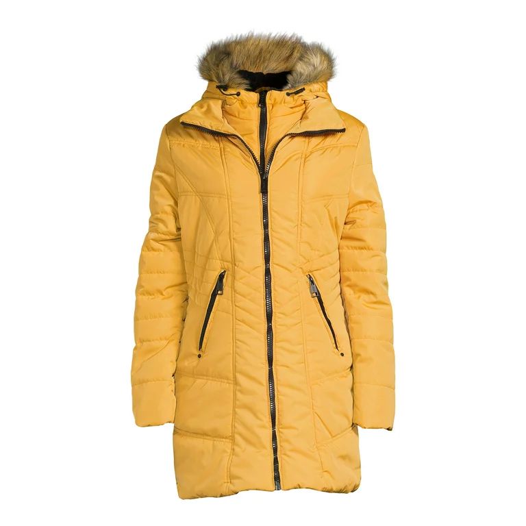 XOXO Women's Quilted Puffer Coat with Hood | Walmart (US)