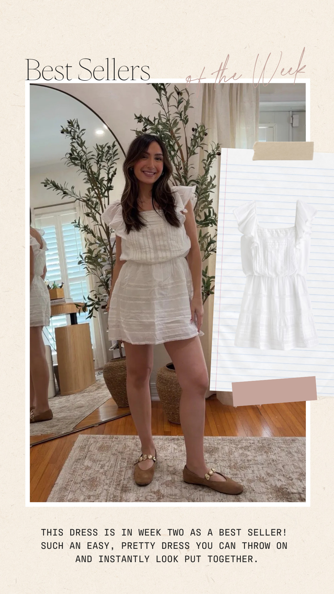 this dress is in Week two as a best seller! 
Such an easy, pretty dress you can throw on and instantly look put together. 

 #LTKootd #LTKSeasonal #LTKPetite