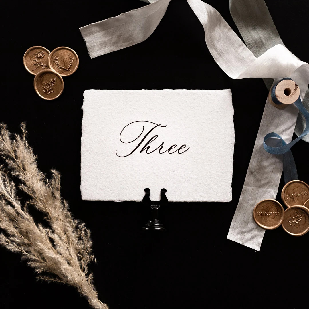 Table Number- Deckled Edge Wedding Table Number | Etsy (US)