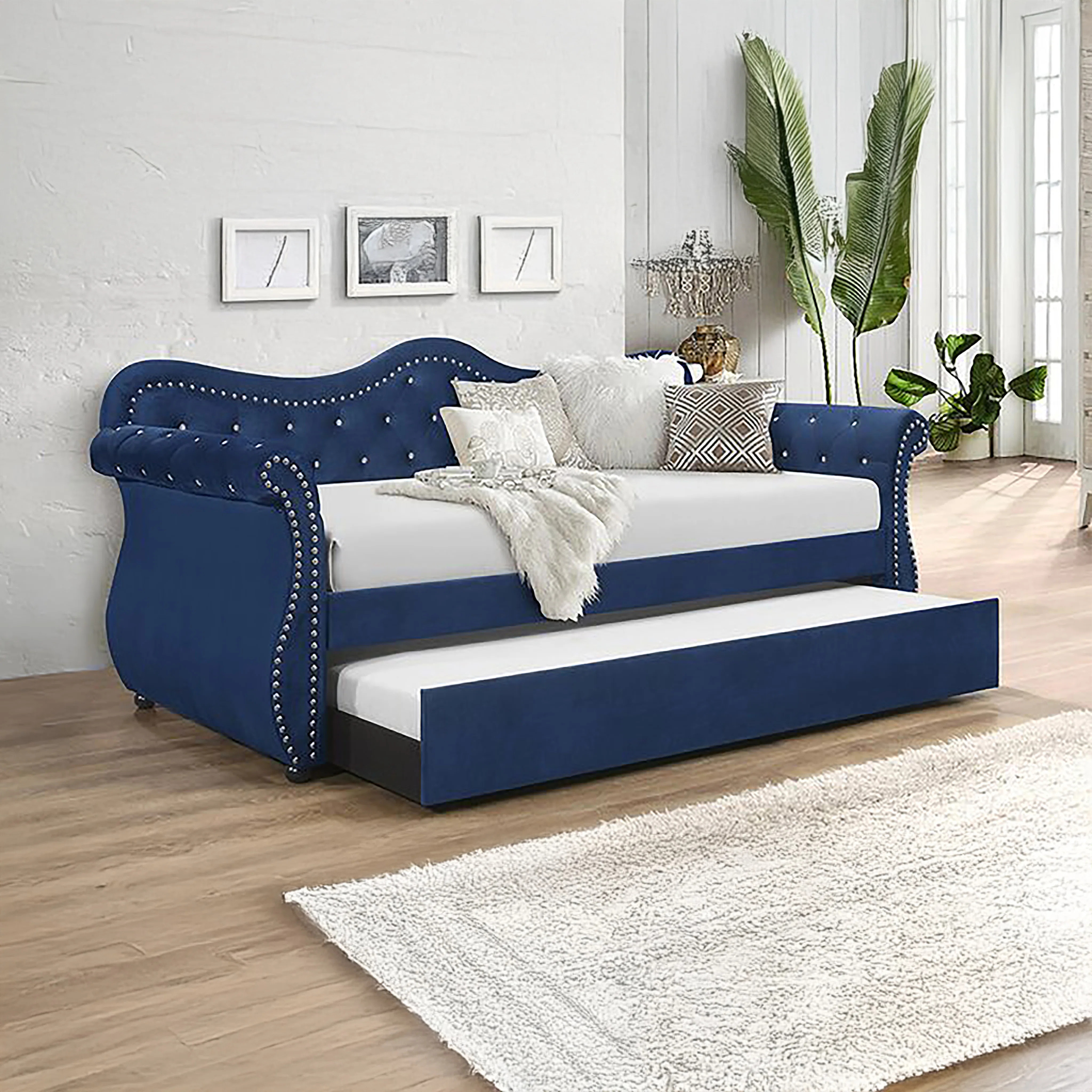 Upper Shockerwick Twin Solid Wood Upholstered Daybed with Trundle | Wayfair North America