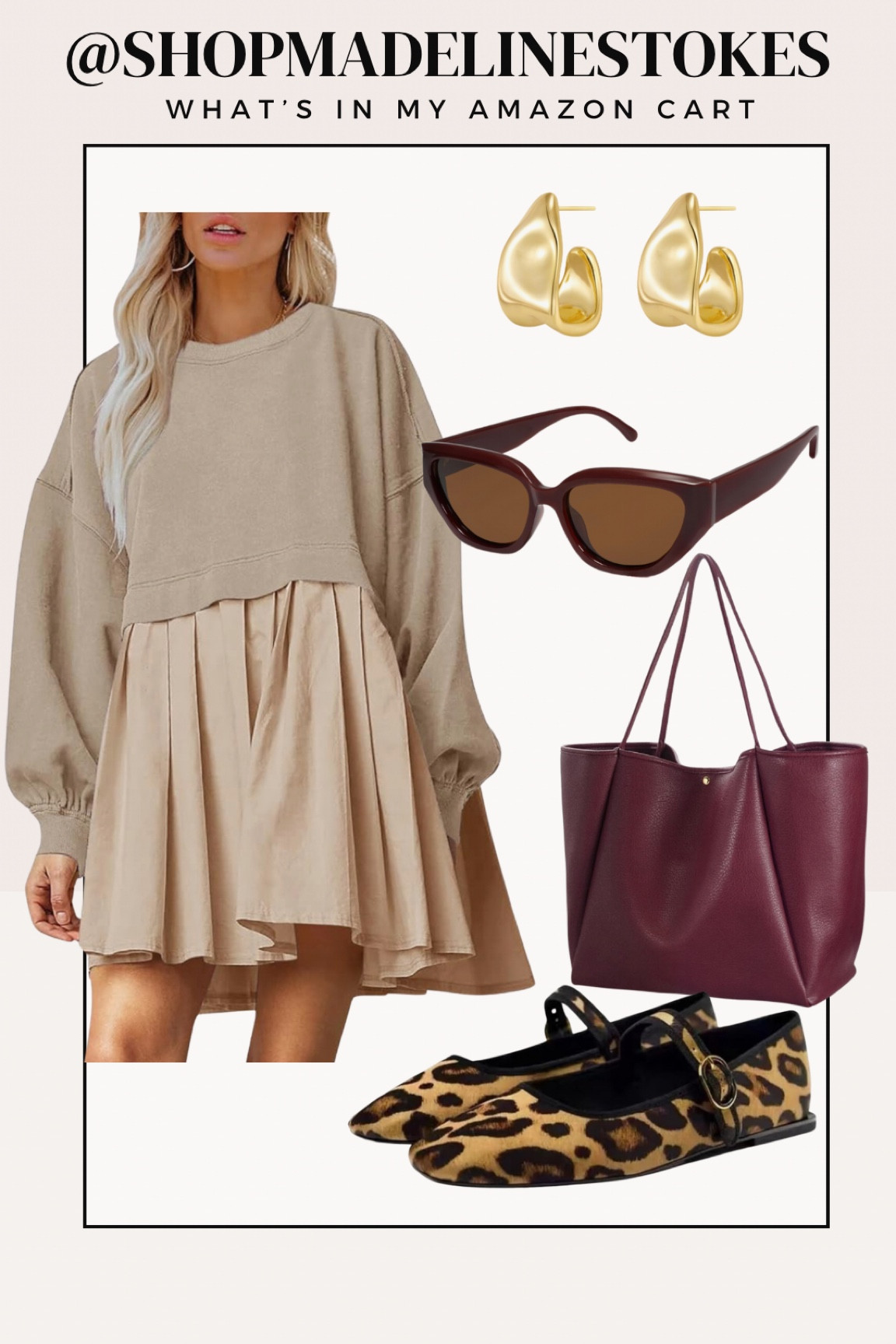 Love this elevated look for this sweater dress paired with maroon accessories and leopard ballet flats! 

#LTKStyleTip #LTKFindsUnder100 #LTKShoeCrush