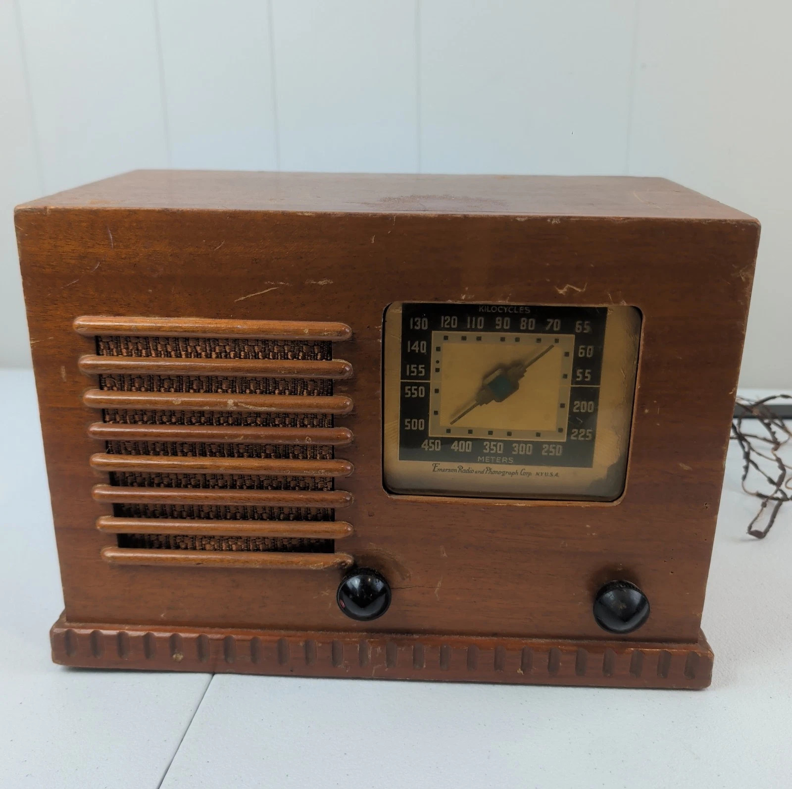 Vintage Emerson Wood Tube Radio Art Deco Tabletop AM Radio c1939-1940 Untested | eBay | eBay US