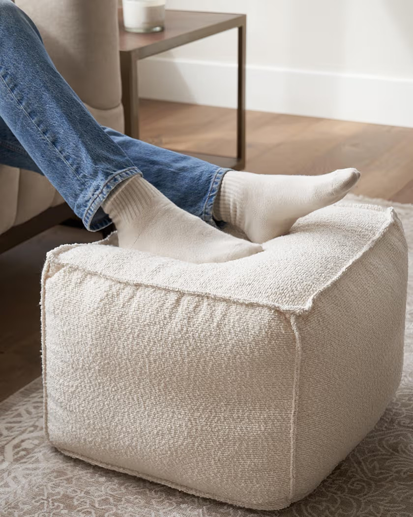 ZICOTO Beautiful Boucle Pouf Ottoman and Foot Rest - Elevate Your Living Room Decor with Lightwei... | Amazon (US)