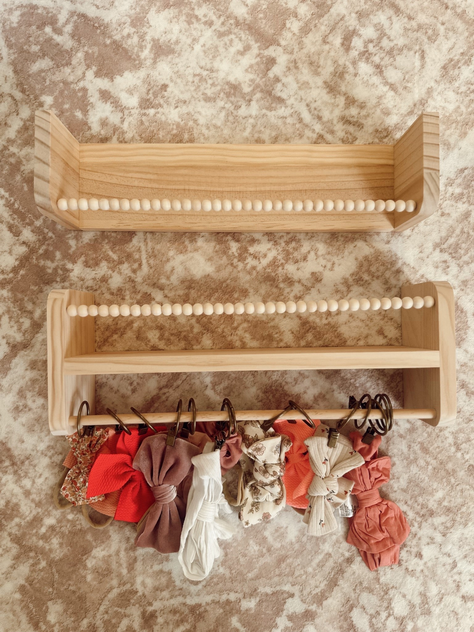 How cute is this shelving from @amazon under $40! And perfect for a little girl nursery to hang her bows! 🎀 comes with 3 shelves! 

we are putting this over her dresser + changing table! Next to her mirror!! 🥰✨💓 also linking what I'll hang on the shelving 🌷


#LTKKids #LTKHome #LTKBaby