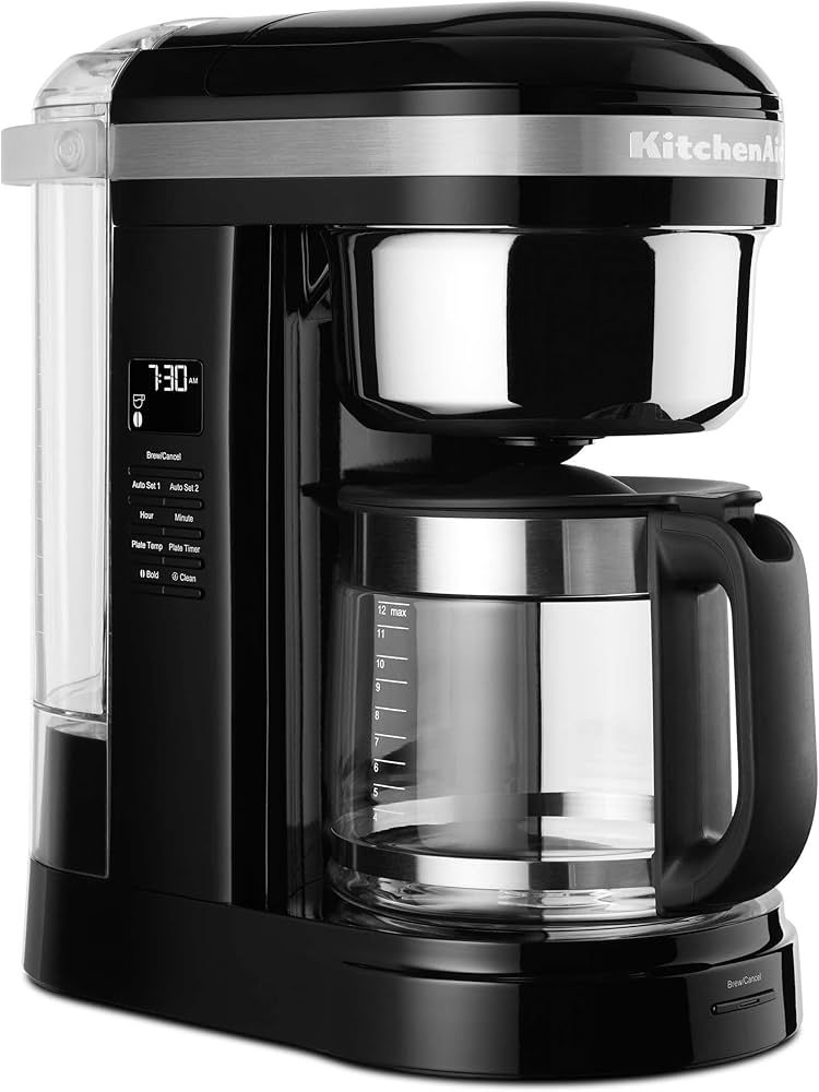 KitchenAid KCM1209OB Coffee Maker, 12 cup, Onix Black, 12 Cup Drip Coffee Maker with Warming Plat... | Amazon (US)