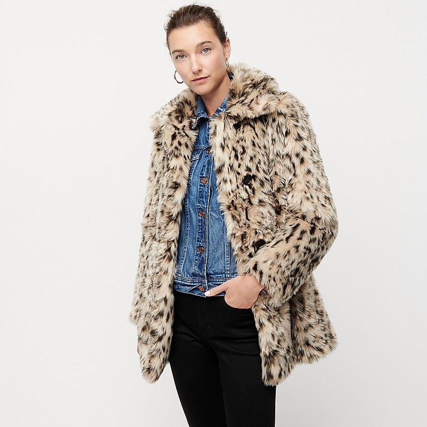 Leopard faux-fur coat | J. Crew US