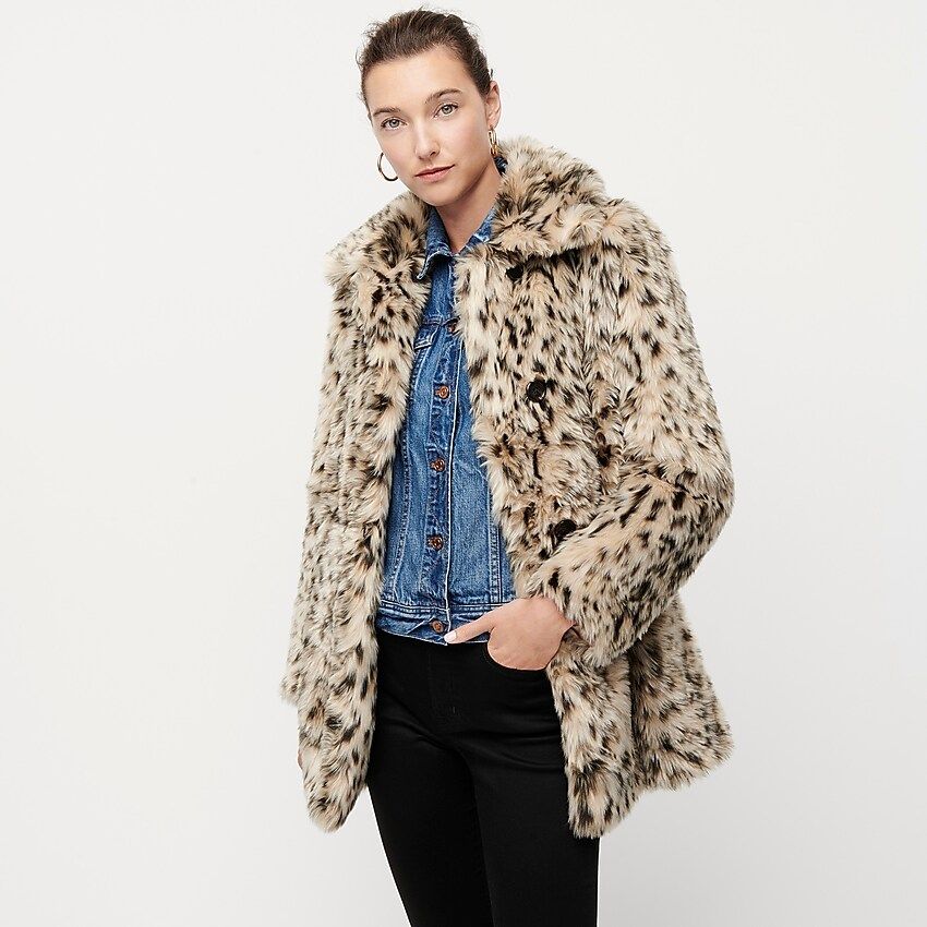 Leopard faux-fur coat | J.Crew US
