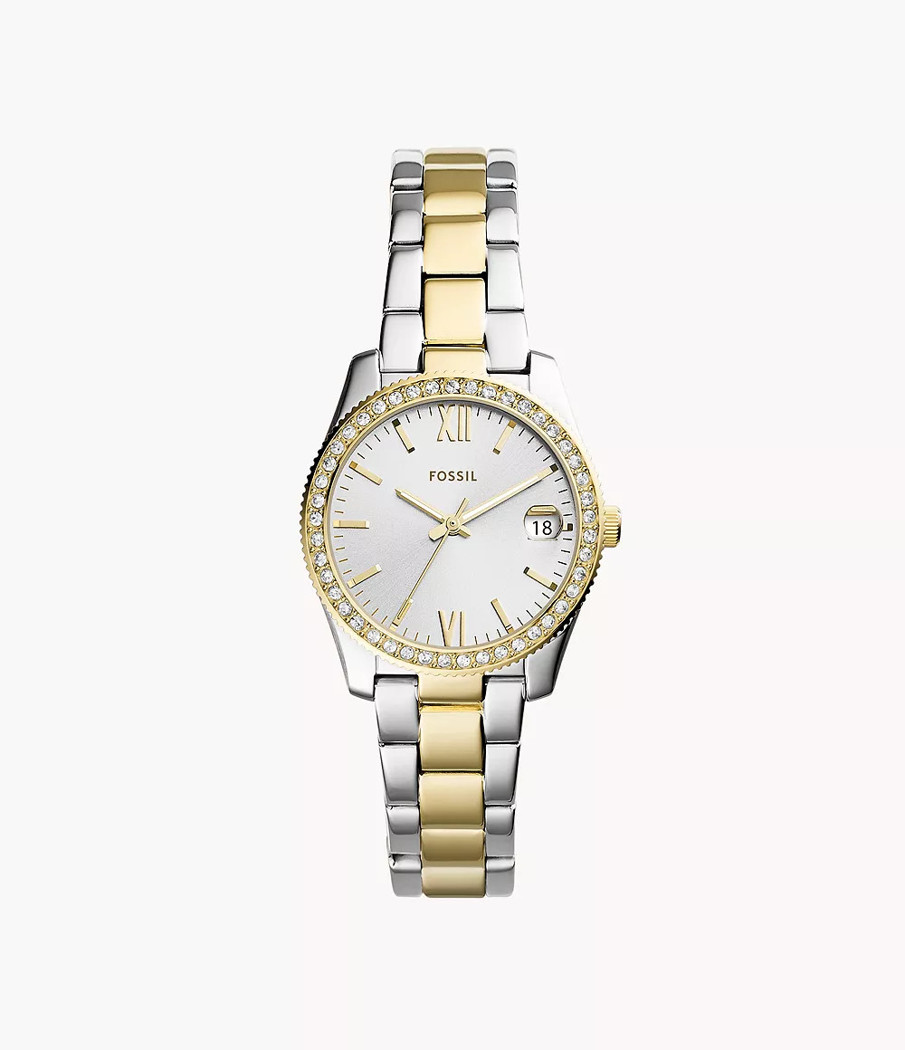 Scarlette Mini Three-Hand Date Two-Tone Stainless Steel Watch | Fossil (US)