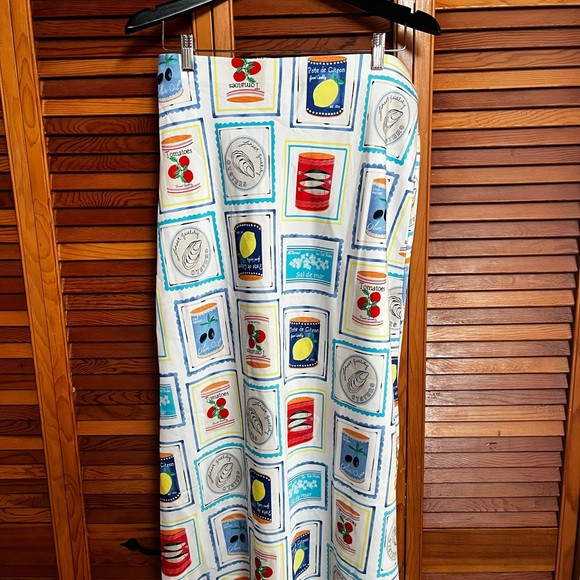 LOFT Summer Sardine Tomato Oyster Print Midi Skirt | Poshmark