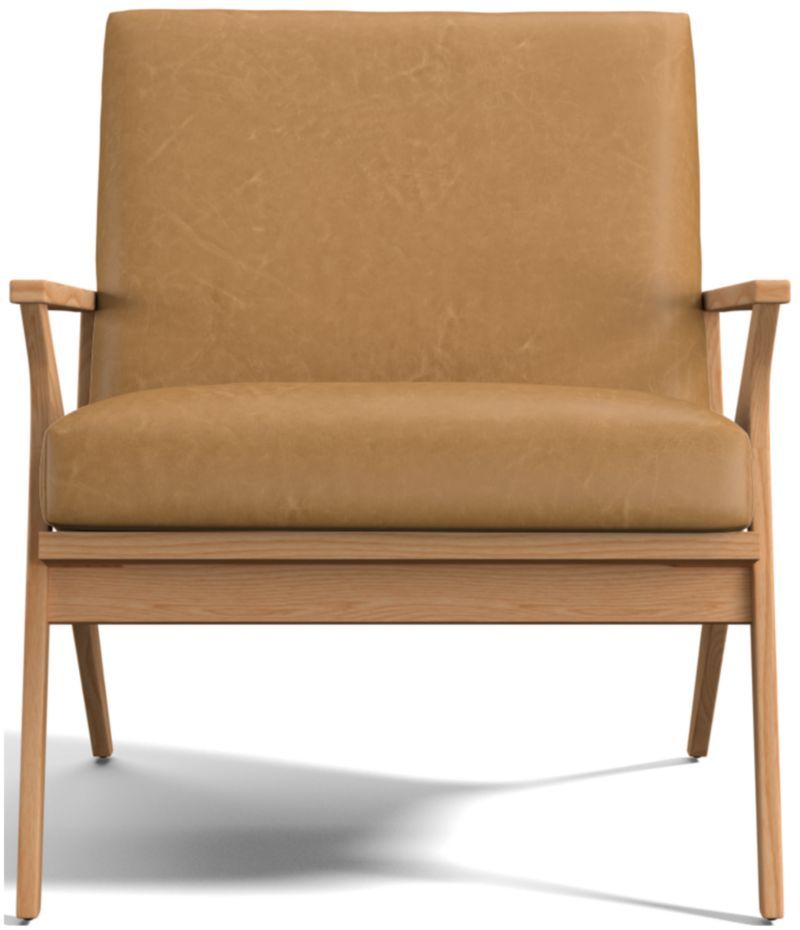 Cavett Ash Wood Leather Chair + Reviews | Crate & Barrel | Crate & Barrel