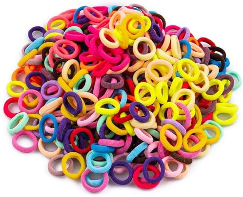 350 PCS Multicolor Cotton Hair Ties – Small Baby Hair Elastics for Kids and Girls, No Crease Fi... | Amazon (US)