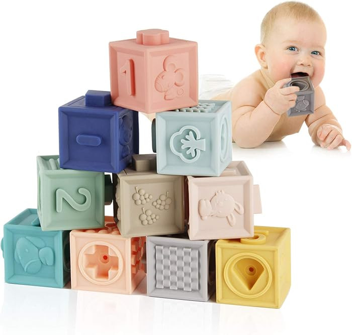 Mini Tudou Baby Blocks Soft Building Blocks, 12PCS | Amazon (US)