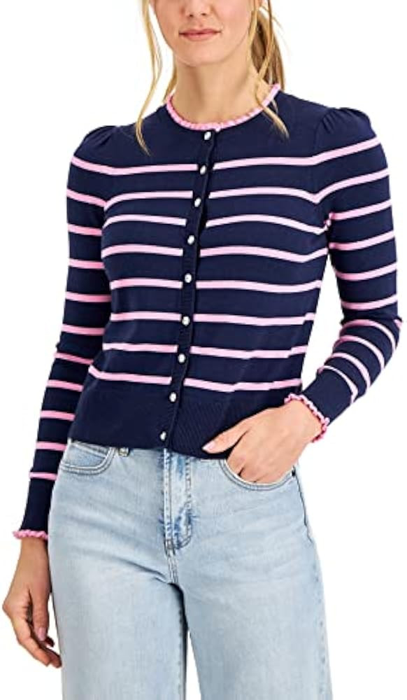 Charter C Women's Striped Button Cardigan | Amazon (US)