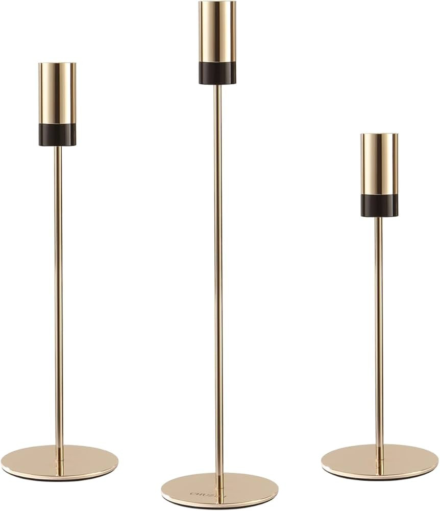 Candlestick Holders,Gold&Black Table Decorative,Candlestick Holder for Home Decor, Wedding, Dinni... | Amazon (US)