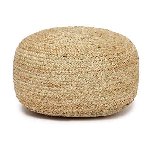 REDEARTH · Jute Circular Low Pouf Ottoman - Braided Pouffe Accent Sitting Round Footrest for Living Room, Bedroom, Nursery, kidsroom, Patio, Gym; 100% Jute (18"X18"X10"; Natural) | Amazon (US)